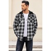 image:imageCOOFANDY Flannel Jacket for Men Quilted Lined Shacket Long Sleeve Button Down Hoodie Shirt JacketsBlack White Grey Plaid