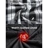 image:imageCOOFANDY Flannel Jacket for Men Quilted Lined Shacket Long Sleeve Button Down Hoodie Shirt JacketsBlack White PlaidBuffalo Check