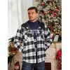 image:imageCOOFANDY Flannel Jacket for Men Quilted Lined Shacket Long Sleeve Button Down Hoodie Shirt JacketsBlack White PlaidBuffalo Check