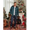 image:imageCOOFANDY Flannel Jacket for Men Quilted Lined Shacket Long Sleeve Button Down Hoodie Shirt JacketsBlue Green PlaidTurquoise Plaid