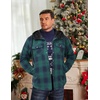image:imageCOOFANDY Flannel Jacket for Men Quilted Lined Shacket Long Sleeve Button Down Hoodie Shirt JacketsBlue Green PlaidTurquoise Plaid