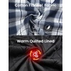 image:imageCOOFANDY Flannel Jacket for Men Quilted Lined Shacket Long Sleeve Button Down Hoodie Shirt JacketsNavy White Plaid