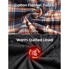 image:imageCOOFANDY Flannel Jacket for Men Quilted Lined Shacket Long Sleeve Button Down Hoodie Shirt JacketsOrange Navy Plaid