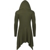 image:imageCOOFANDY Long Hooded Cardigan Ruffle Shawl Collar Open Front Lightweight Drape Cape Overcoat with PocketsArmy Green