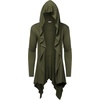 image:imageCOOFANDY Long Hooded Cardigan Ruffle Shawl Collar Open Front Lightweight Drape Cape Overcoat with PocketsArmy Green