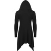 image:imageCOOFANDY Long Hooded Cardigan Ruffle Shawl Collar Open Front Lightweight Drape Cape Overcoat with PocketsBlack