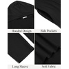 image:imageCOOFANDY Long Hooded Cardigan Ruffle Shawl Collar Open Front Lightweight Drape Cape Overcoat with PocketsLetter Printed