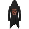 image:imageCOOFANDY Long Hooded Cardigan Ruffle Shawl Collar Open Front Lightweight Drape Cape Overcoat with PocketsLetter Printed