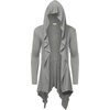 image:imageCOOFANDY Long Hooded Cardigan Ruffle Shawl Collar Open Front Lightweight Drape Cape Overcoat with PocketsLight Grey