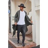 image:imageCOOFANDY Long Hooded Cardigan Ruffle Shawl Collar Open Front Lightweight Drape Cape Overcoat with PocketsMiddle Grey