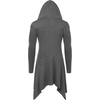 image:imageCOOFANDY Long Hooded Cardigan Ruffle Shawl Collar Open Front Lightweight Drape Cape Overcoat with PocketsMiddle Grey