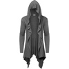 image:imageCOOFANDY Long Hooded Cardigan Ruffle Shawl Collar Open Front Lightweight Drape Cape Overcoat with PocketsMiddle Grey