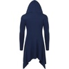 image:imageCOOFANDY Long Hooded Cardigan Ruffle Shawl Collar Open Front Lightweight Drape Cape Overcoat with PocketsNavy