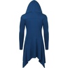 image:imageCOOFANDY Long Hooded Cardigan Ruffle Shawl Collar Open Front Lightweight Drape Cape Overcoat with PocketsNavy Blue