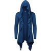 image:imageCOOFANDY Long Hooded Cardigan Ruffle Shawl Collar Open Front Lightweight Drape Cape Overcoat with PocketsNavy Blue