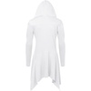 image:imageCOOFANDY Long Hooded Cardigan Ruffle Shawl Collar Open Front Lightweight Drape Cape Overcoat with PocketsWhite