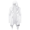 image:imageCOOFANDY Long Hooded Cardigan Ruffle Shawl Collar Open Front Lightweight Drape Cape Overcoat with PocketsWhite