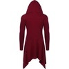 image:imageCOOFANDY Long Hooded Cardigan Ruffle Shawl Collar Open Front Lightweight Drape Cape Overcoat with PocketsWine Red