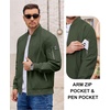 image:imageCOOFANDY Men Bomber Jacket Lightweight Casual Windbreaker Zip Up Coat Fashion Stylish Fall Jackets with PocketArmy Green