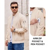 image:imageCOOFANDY Men Bomber Jacket Lightweight Casual Windbreaker Zip Up Coat Fashion Stylish Fall Jackets with PocketBeige
