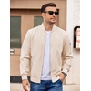 image:imageCOOFANDY Men Bomber Jacket Lightweight Casual Windbreaker Zip Up Coat Fashion Stylish Fall Jackets with PocketBeige