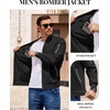 image:imageCOOFANDY Men Bomber Jacket Lightweight Casual Windbreaker Zip Up Coat Fashion Stylish Fall Jackets with PocketBlack