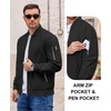 image:imageCOOFANDY Men Bomber Jacket Lightweight Casual Windbreaker Zip Up Coat Fashion Stylish Fall Jackets with PocketBlack