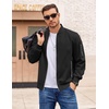 image:imageCOOFANDY Men Bomber Jacket Lightweight Casual Windbreaker Zip Up Coat Fashion Stylish Fall Jackets with PocketBlack