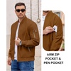 image:imageCOOFANDY Men Bomber Jacket Lightweight Casual Windbreaker Zip Up Coat Fashion Stylish Fall Jackets with PocketBrown