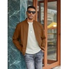 image:imageCOOFANDY Men Bomber Jacket Lightweight Casual Windbreaker Zip Up Coat Fashion Stylish Fall Jackets with PocketBrown