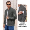 image:imageCOOFANDY Men Bomber Jacket Lightweight Casual Windbreaker Zip Up Coat Fashion Stylish Fall Jackets with PocketDark Grey