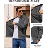 image:imageCOOFANDY Men Bomber Jacket Lightweight Casual Windbreaker Zip Up Coat Fashion Stylish Fall Jackets with PocketDark Grey