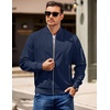 image:imageCOOFANDY Men Bomber Jacket Lightweight Casual Windbreaker Zip Up Coat Fashion Stylish Fall Jackets with PocketNavy
