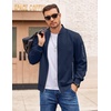 image:imageCOOFANDY Men Bomber Jacket Lightweight Casual Windbreaker Zip Up Coat Fashion Stylish Fall Jackets with PocketNavy