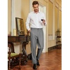 image:imageCOOFANDY Men Classic Fit Dress Pant Casual Flat Front Pant Expandable Waist Suit PantAdark Grey Heather