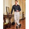 image:imageCOOFANDY Men Classic Fit Dress Pant Casual Flat Front Pant Expandable Waist Suit PantAkhaki