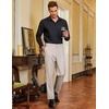 image:imageCOOFANDY Men Classic Fit Dress Pant Casual Flat Front Pant Expandable Waist Suit PantAkhaki