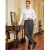 image:imageCOOFANDY Men Classic Fit Dress Pant Casual Flat Front Pant Expandable Waist Suit PantAlight Grey Heather