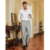 image:imageCOOFANDY Men Classic Fit Dress Pant Casual Flat Front Pant Expandable Waist Suit PantAlight Grey Heather