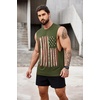 image:imageCOOFANDY Men Workout Tank Top 2 Pack Gym Bodybuilding Sleeveless Muscle T ShirtsArmy Green Flag