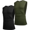 image:imageCOOFANDY Men Workout Tank Top 2 Pack Gym Bodybuilding Sleeveless Muscle T ShirtsBlackArmy Green2pcs