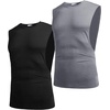 image:imageCOOFANDY Men Workout Tank Top 2 Pack Gym Bodybuilding Sleeveless Muscle T ShirtsBlackGrey2pcs