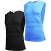 image:imageCOOFANDY Men Workout Tank Top 2 Pack Gym Bodybuilding Sleeveless Muscle T ShirtsBlackLight Blue2pcs