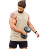 image:imageCOOFANDY Men Workout Tank Top 2 Pack Gym Bodybuilding Sleeveless Muscle T ShirtsBlackLight Khaki2pcs