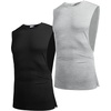 image:imageCOOFANDY Men Workout Tank Top 2 Pack Gym Bodybuilding Sleeveless Muscle T ShirtsBlackTextile Grey2pcs