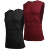 image:imageCOOFANDY Men Workout Tank Top 2 Pack Gym Bodybuilding Sleeveless Muscle T ShirtsBlackWine Red2pcs