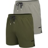 image:imageCOOFANDY Mens 2 Pack Gym Workout Shorts Quick Dry Athletic Shorts 5 Inch Lightweight Sports Running Shorts with PocketsArmy GreenGrey