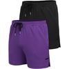 image:imageCOOFANDY Mens 2 Pack Gym Workout Shorts Quick Dry Athletic Shorts 5 Inch Lightweight Sports Running Shorts with PocketsBlackPurple