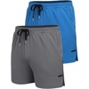 image:imageCOOFANDY Mens 2 Pack Gym Workout Shorts Quick Dry Athletic Shorts 5 Inch Lightweight Sports Running Shorts with PocketsDark GrayLight Blue