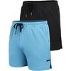 image:imageCOOFANDY Mens 2 Pack Gym Workout Shorts Quick Dry Athletic Shorts 5 Inch Lightweight Sports Running Shorts with PocketsSky BlueBlack